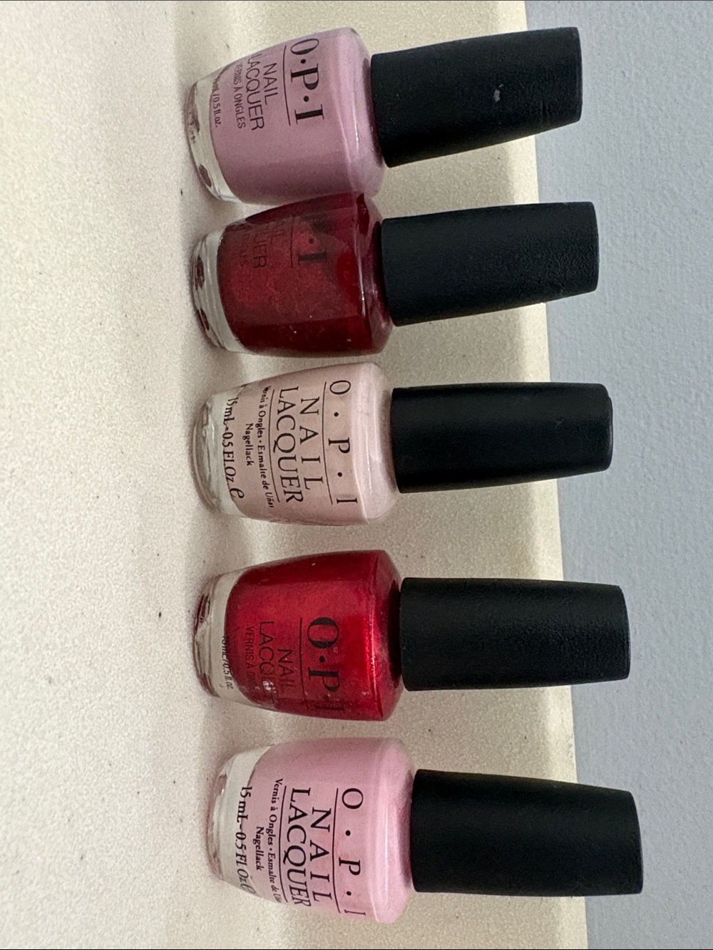 OPI nail polish 5 bottles as a bundle.